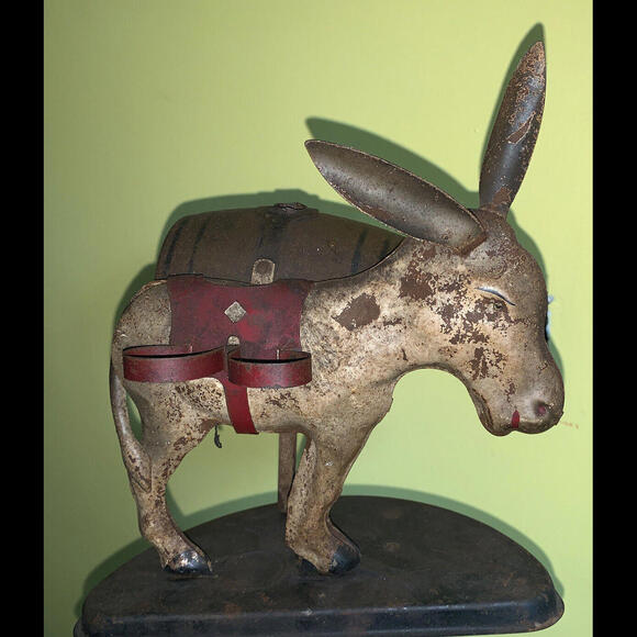 Other - 1932 FDR Campaign Prohibition Tin Donkey Whiskey Roosevelt Hoover Decanter